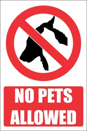 PR32E - No Pets Explanatory Sign