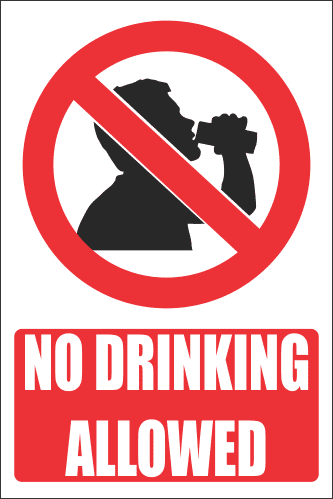 PR3E - No Drinking Explanatory Sign