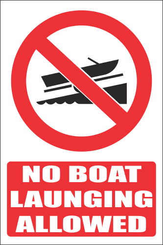 PR7E - No Boat Launching Explanatory Sign