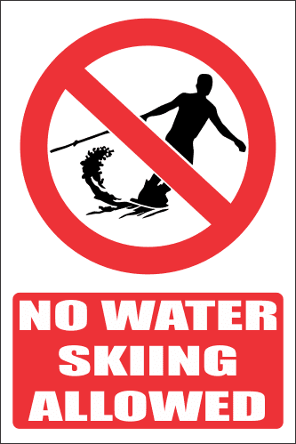 PR9E - No Water Skiing Explanatory Sign