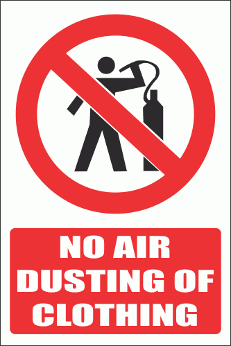 PV11E - No Air Dusting Explanatory Safety Sign