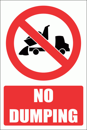 PV13E - No Dumping Explanatory Safety Sign