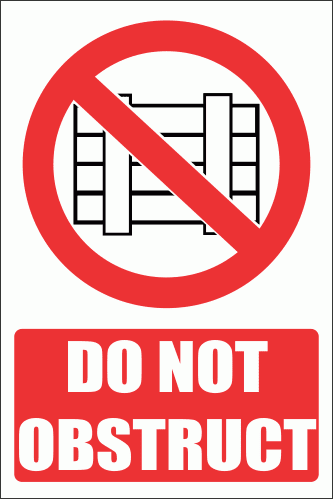 PV14E - Do Not Obstruct Explanatory Safety Sign