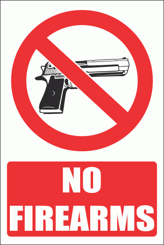 PV19EN - No Firearms Explanatory Safety Sign