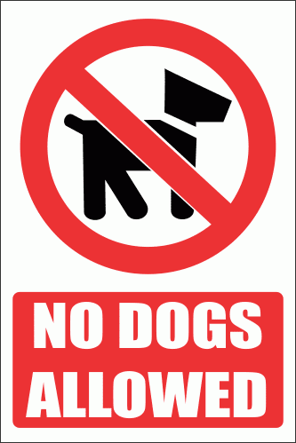 PV20E - No Dogs Allowed Explanatory Safety Sign