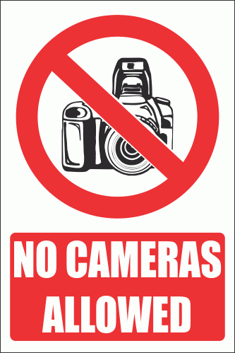 PV21EN - No Cameras Explanatory Safety Sign
