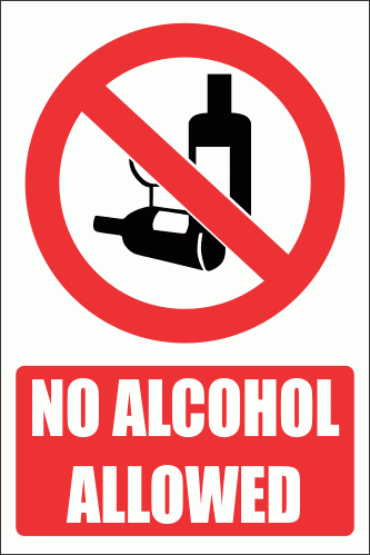 PV22E - No Alcohol Explanatory Safety Sign