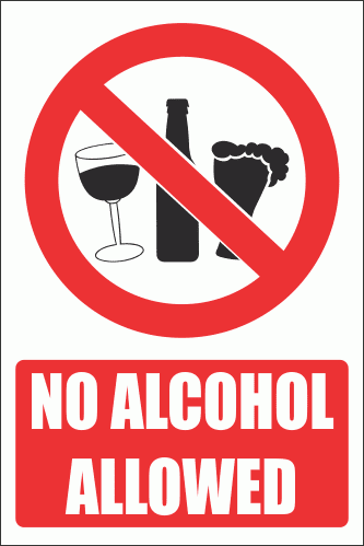 PV22EN - No Alcohol Explanatory Safety Sign