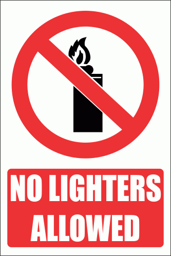 PV26E - No Lighters Explanatory Safety Sign