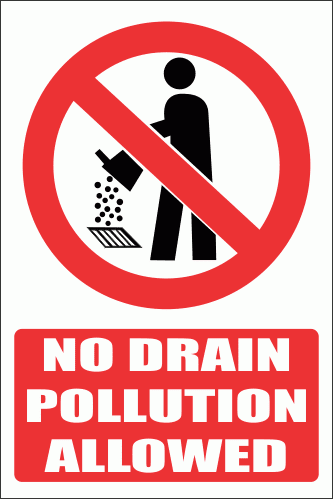PV28E - No Drain Pollution Explanatory Safety Sign