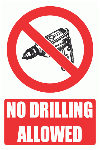 PV32EN - No Drilling Explanatory Safety Sign