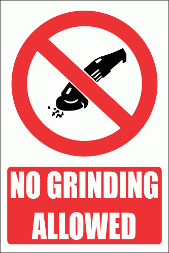 PV33E - No Grinding Explanatory Safety Sign