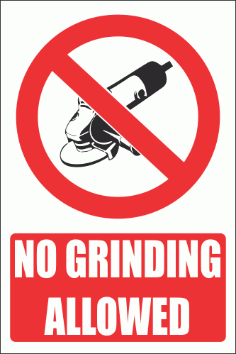 PV33EN - No Grinding Explanatory Safety Sign