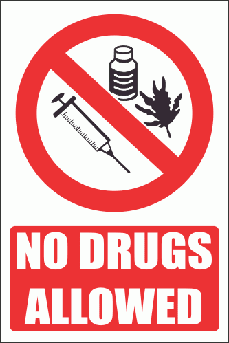 PV34E - No Drugs Explanatory Safety Sign