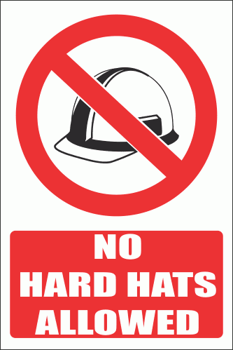 PV38EN - No Hard Hat Explanatory Safety Sign