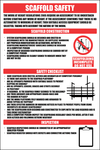 SC33 - Scaffold Safety Regulations Sign