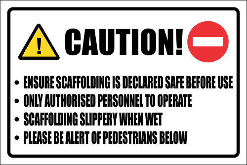 SC7 - Caution Scaffolding Sign