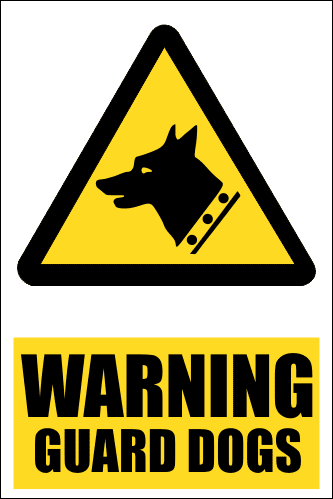 SE1 - Warning Guard Dogs Sign