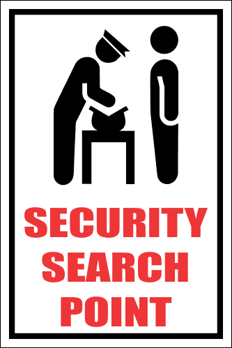 SE23 - Security Search Point Sign