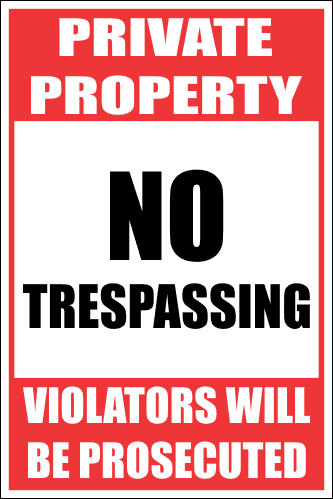 SE37 - Private Property Sign