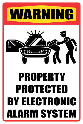 SE41 - Warning Electronic Alarm System Sign