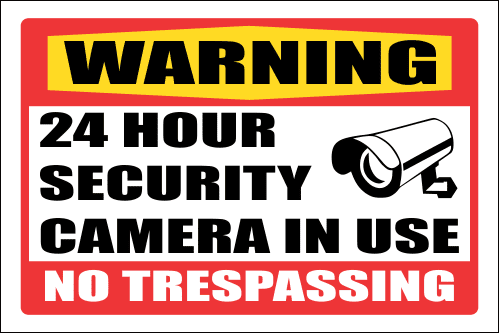 SE5 - Warning 24 Hour Security Sign