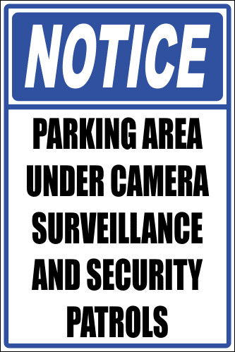 SE50 - Notice Parking Area Sign