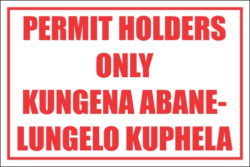 SE58 - Permit Holder Sign