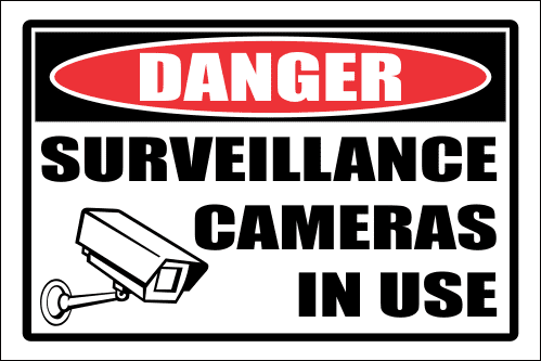 SE72 - Danger Surveillance Cameras Sign