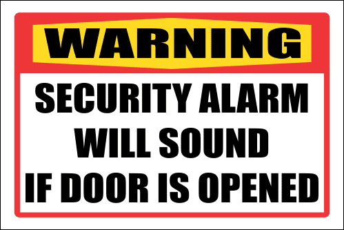 SE73 - Warning Security Alarm Sign