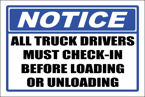 SE86 - Notice All Truck Drivers Sign