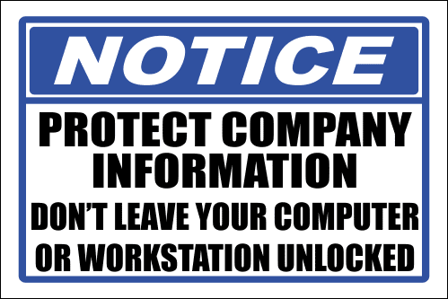 SE89 - Notice Protect Company Information Sign