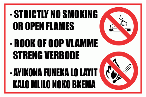 SM14 - No Smoking Or Flame Sign
