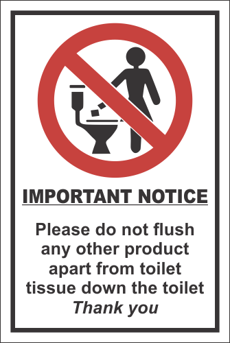 T19 - Don't Flush Products Sign