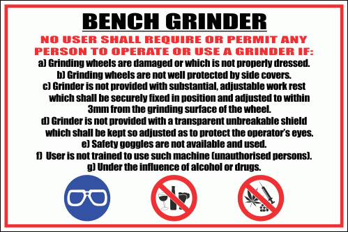 WF1 - Bench Grinder Sign