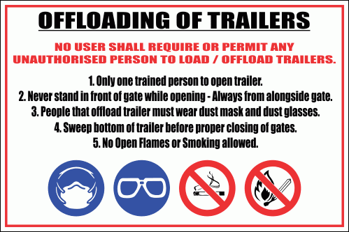WF3 - Offloading Of Trailers Sign