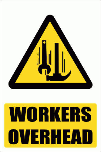 WW14E - Workers Overhead Explanatory Safety Sign