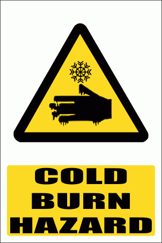 WW18E - Cold Burn Explanatory Safety Sign