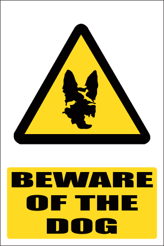 WW19E - Beware Of The Dog Explanatory Safety Sign