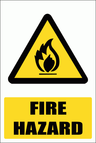 WW2E - Fire Hazard Explanatory Safety Sign