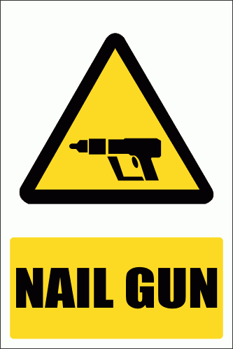 WW31E - Nail Gun Explanatory Safety Sign