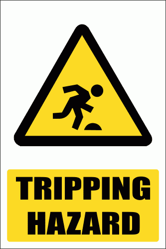 WW33E - Tripping Hazard Explanatory Safety Sign