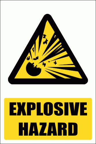 WW3E - Explosive Hazard Explanatory Safety Sign