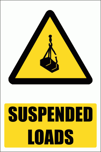 WW8E - Suspended Loads Hazard Explanatory Safety Sign