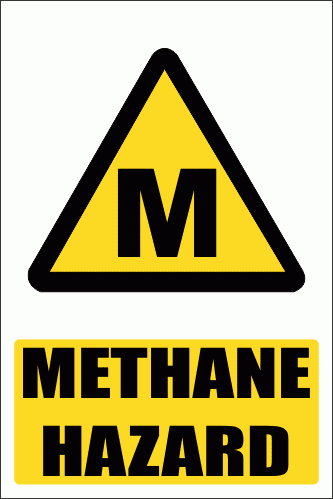 WW9E - Methane Hazard Explanatory Safety Sign