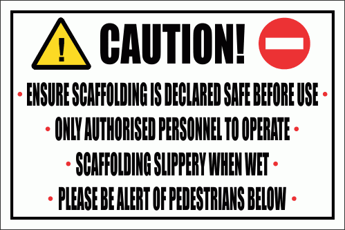 C12 - Caution Scaffolding Sign