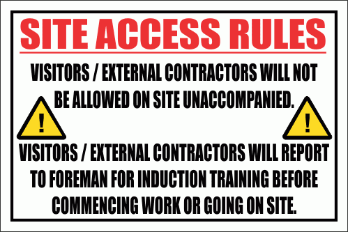 C19 - Site Access Rules Sign