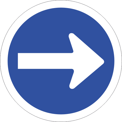 R106 - Proceed Right Only Road Sign