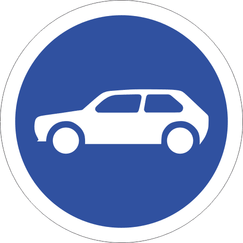 R117 - Motor Cars Only Sign