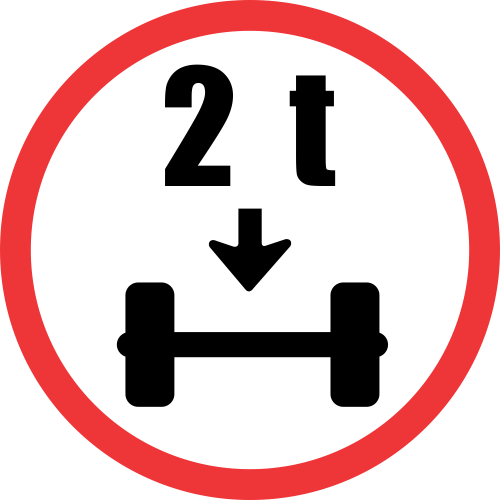 R203 - Axle Mass Load Limit Road Sign